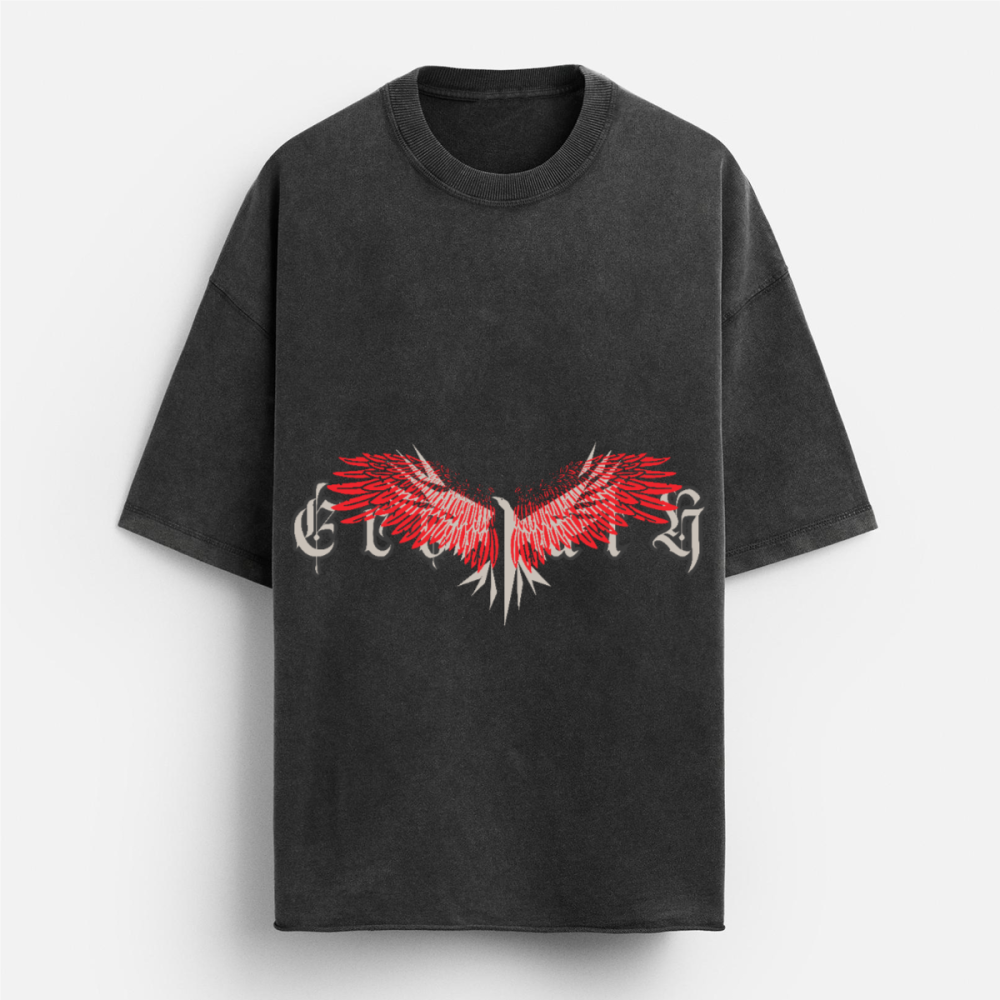 Ecobiza - RVNGTHK - Unisex Oversized Obsidian Fade Heavyweight Tee