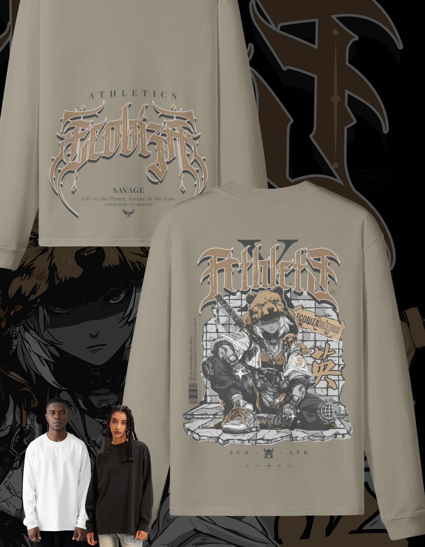 Ecobiza - Warbear - Unisex Cloudsoft Long Sleeve
