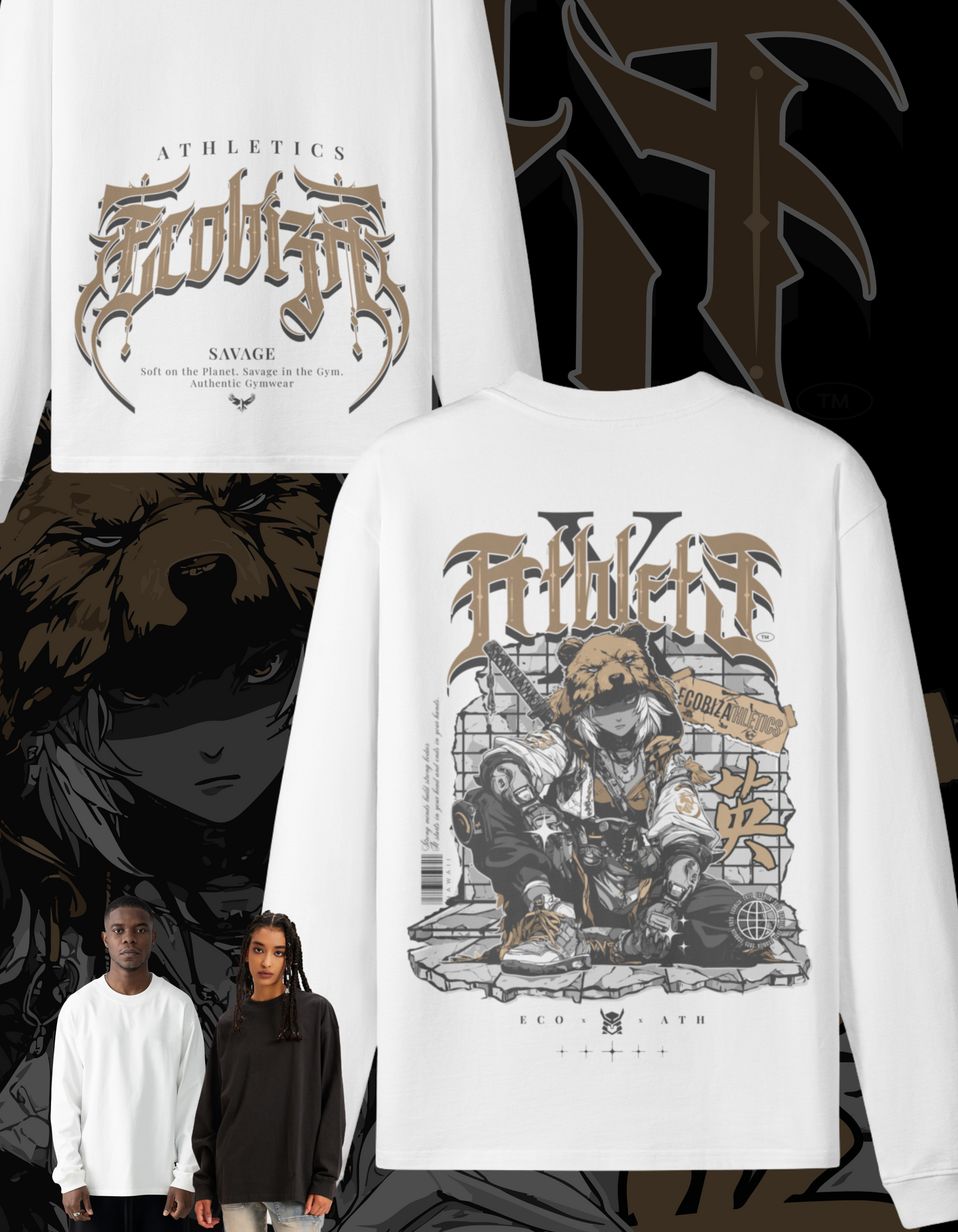 Ecobiza - Warbear - Unisex Cloudsoft Long Sleeve