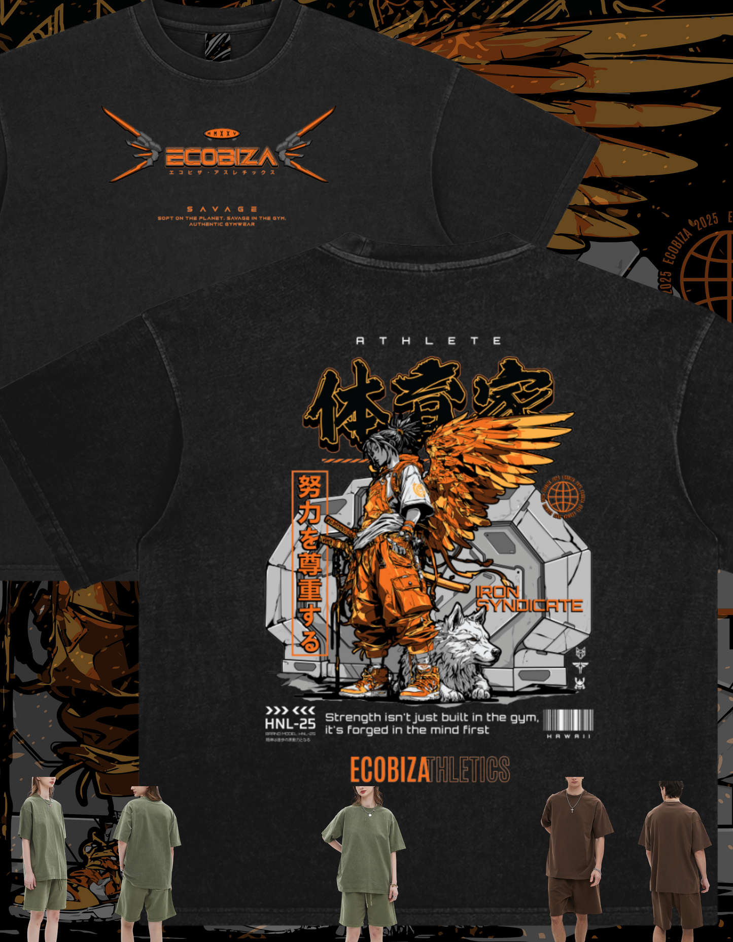 Ecobiza - Iron Angel - Unisex Artisan Eco-Washed Tee