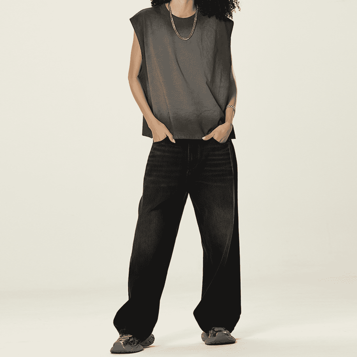 Ecobiza - RVNGTHK - Unisex Cropped Boxy Obsidian Fade Heavyweight Tank