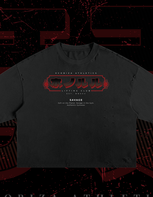 Ecobiza - Tokyo Athlete - Frayed Boxy Crop Tee