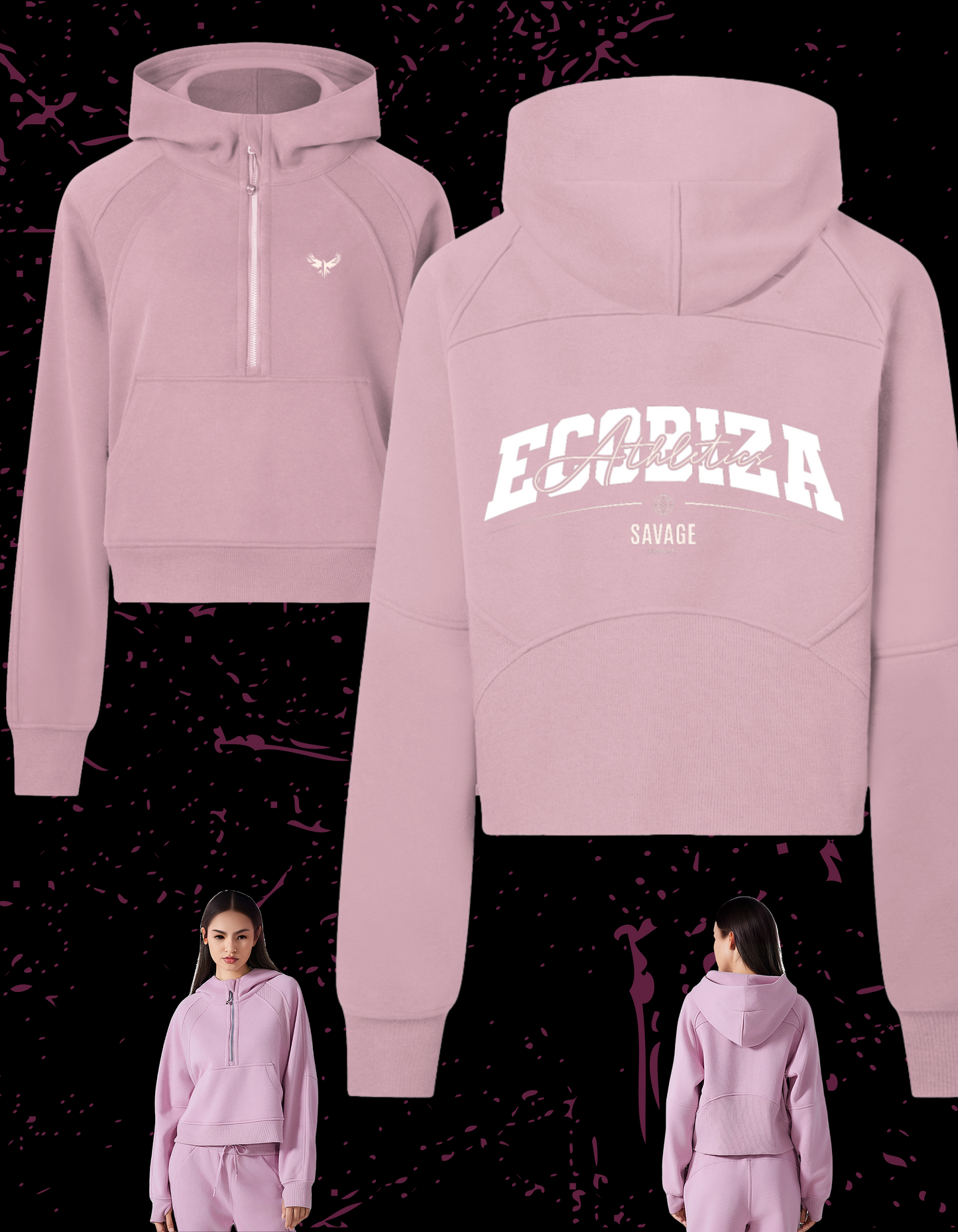 Ecobiza - Cloudflex Hoodie - Cropped Half-Zip Hoodie
