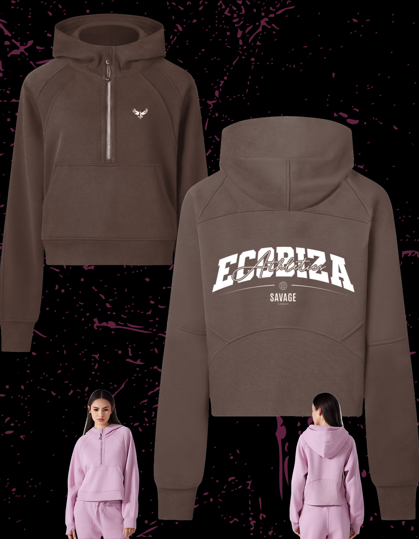 Ecobiza - Cloudflex Hoodie - Cropped Half-Zip Hoodie