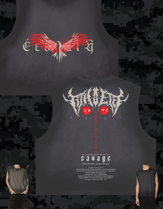 Ecobiza - RVNGTHK - Unisex Cropped Boxy Obsidian Fade Heavyweight Tank