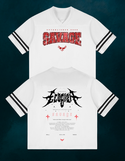 Ecobiza - Varsity SAVAGE - White Jersey