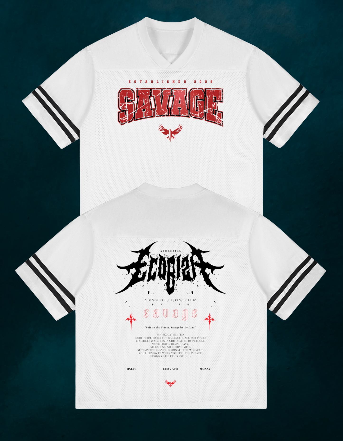 Ecobiza - Varsity SAVAGE - White Jersey