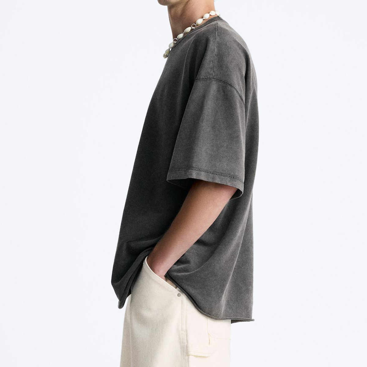 Ecobiza - Death Before Dishonor - Unisex Oversized Obsidian Fade Heavyweight Tee