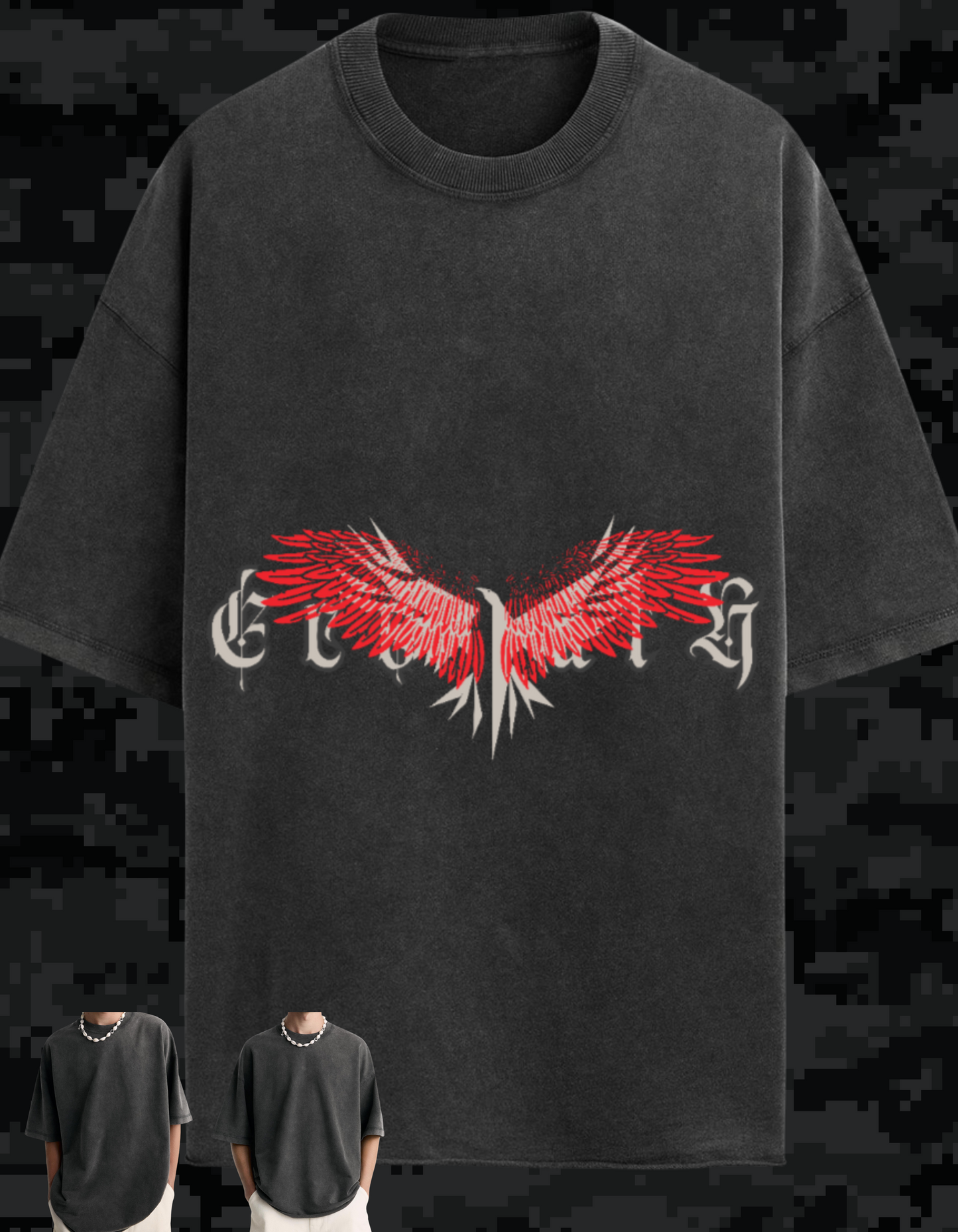 Ecobiza - RVNGTHK - Unisex Oversized Obsidian Fade Heavyweight Tee