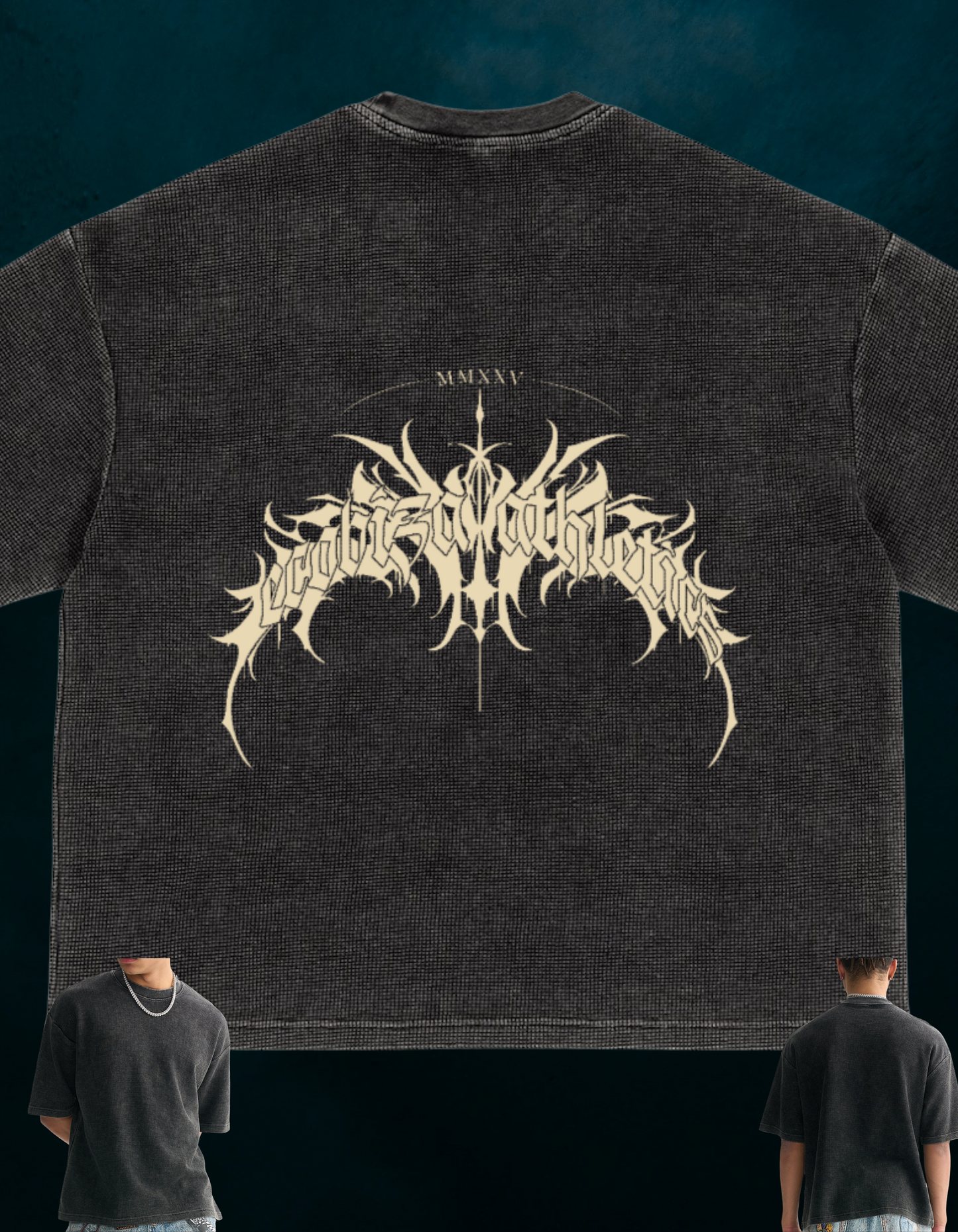 Ecobiza - Dragonbane - Snow Washed Cropped Waffle Tee