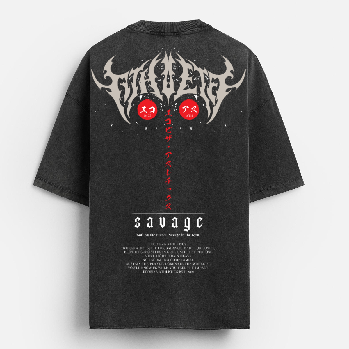 Ecobiza - RVNGTHK - Unisex Oversized Obsidian Fade Heavyweight Tee