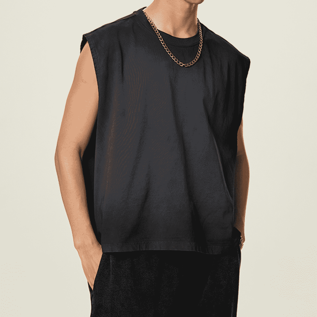 Ecobiza - RVNGTHK - Unisex Cropped Boxy Obsidian Fade Heavyweight Tank