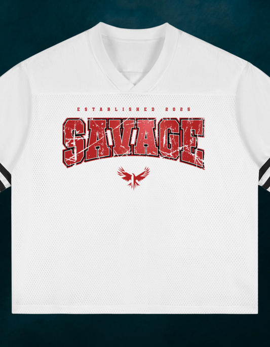 Ecobiza - Varsity SAVAGE - White Jersey