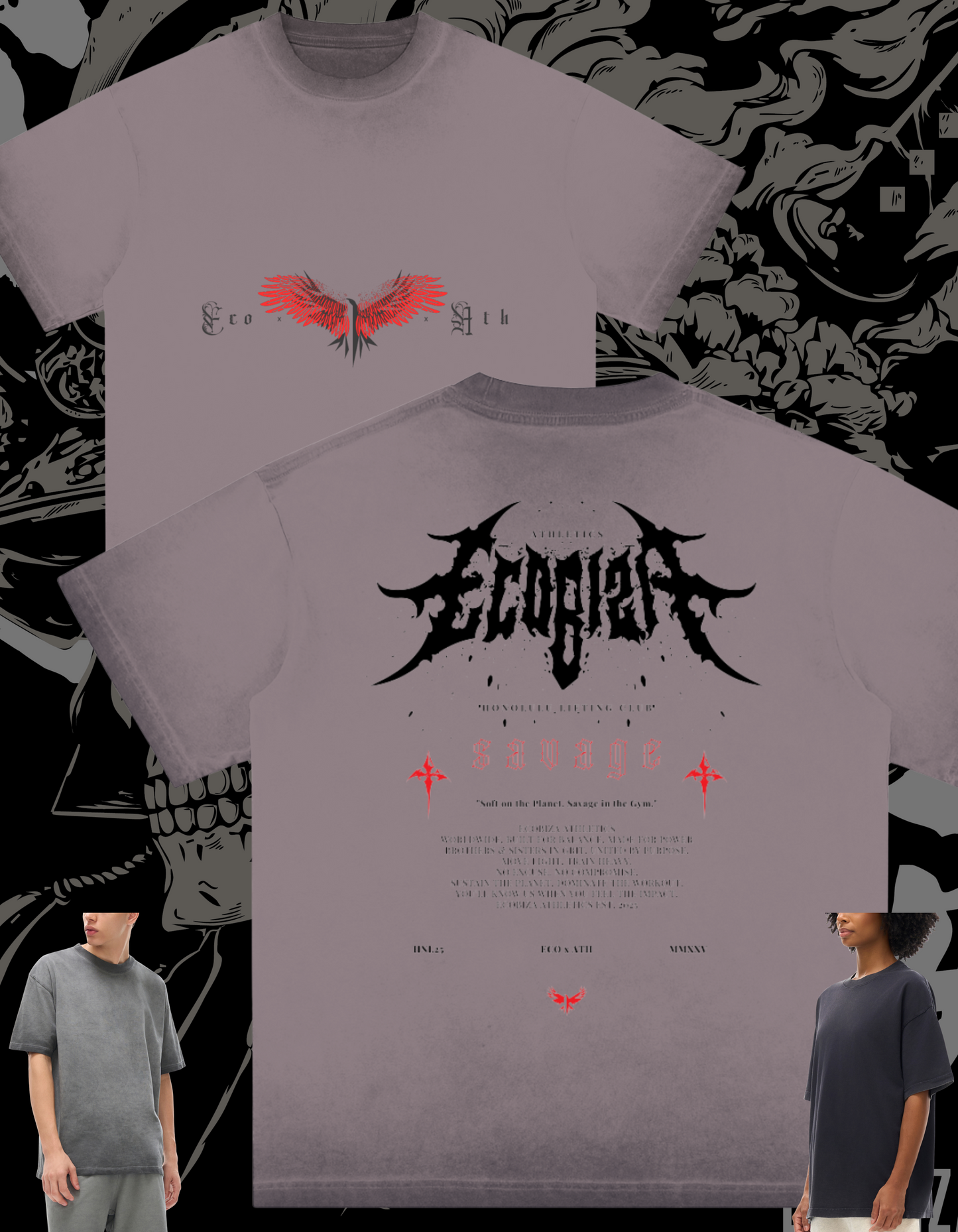 Ecobiza - bloodwing - Heavyweight Ghost Fade Tee