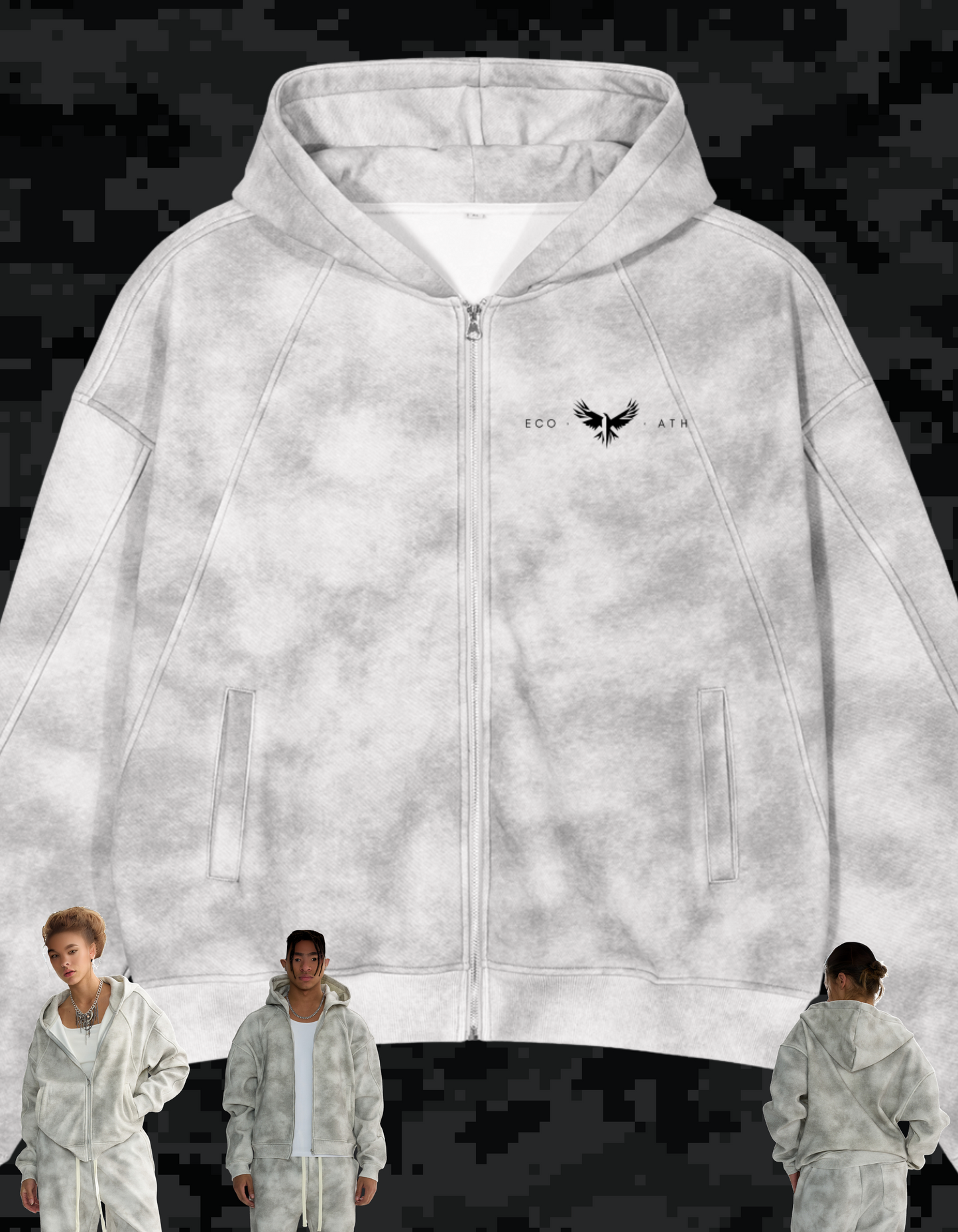 Ecobiza - HLC Essentials - Stonecloud Boxy Fleece Hoodie