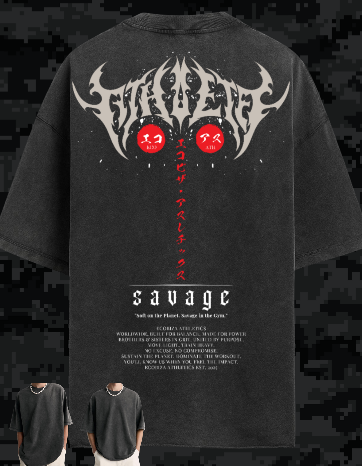 Ecobiza - RVNGTHK - Unisex Oversized Obsidian Fade Heavyweight Tee