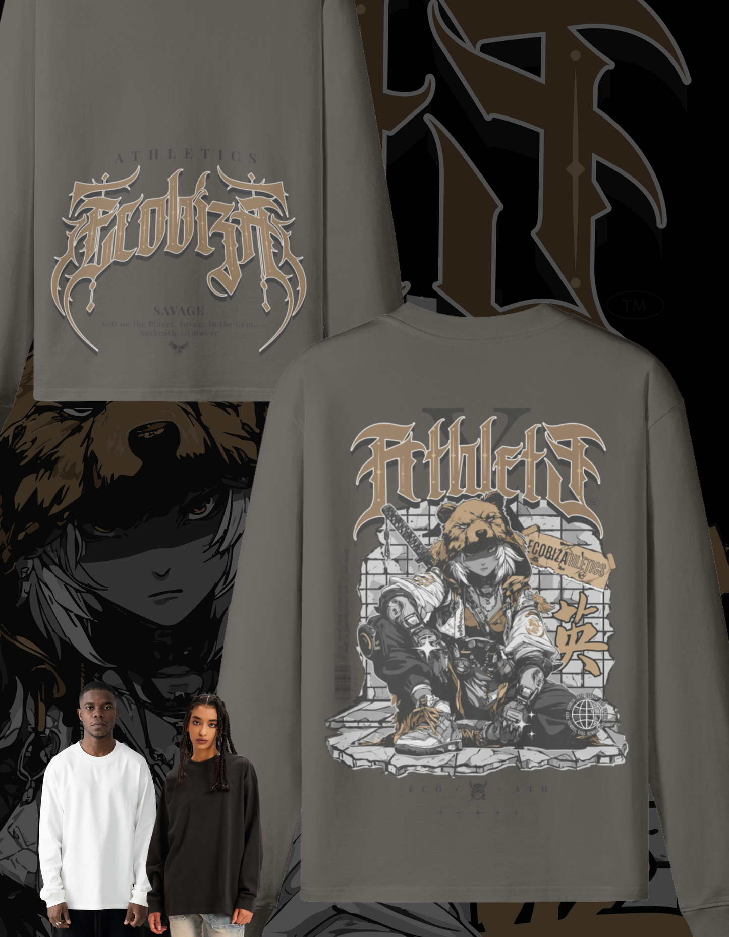 Ecobiza - Warbear - Unisex Cloudsoft Long Sleeve