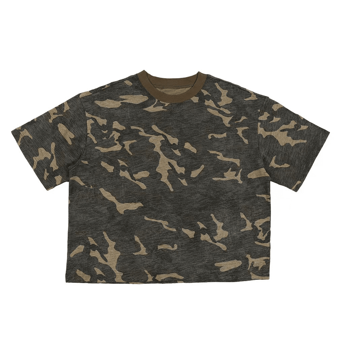 Ecobiza - Gothikamo - Unisex Camo Cropped Boxy Tee (Heavyweight)