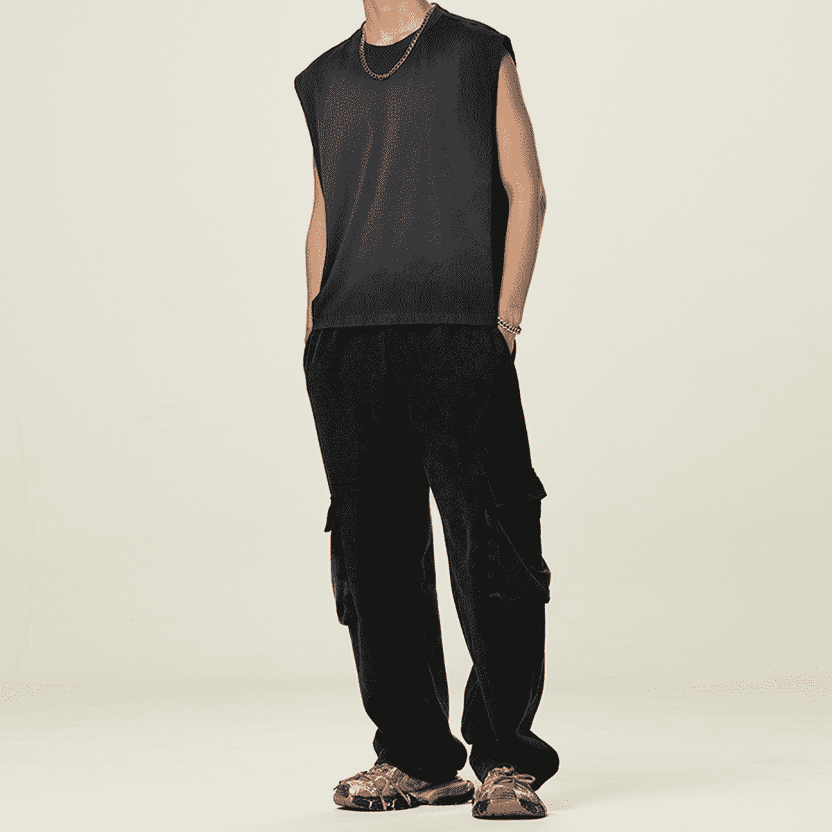 Ecobiza - RVNGTHK - Unisex Cropped Boxy Obsidian Fade Heavyweight Tank