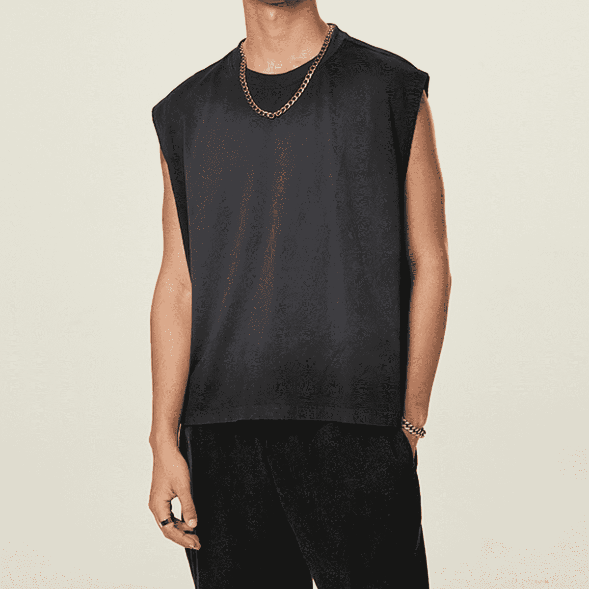 Ecobiza - RVNGTHK - Unisex Cropped Boxy Obsidian Fade Heavyweight Tank