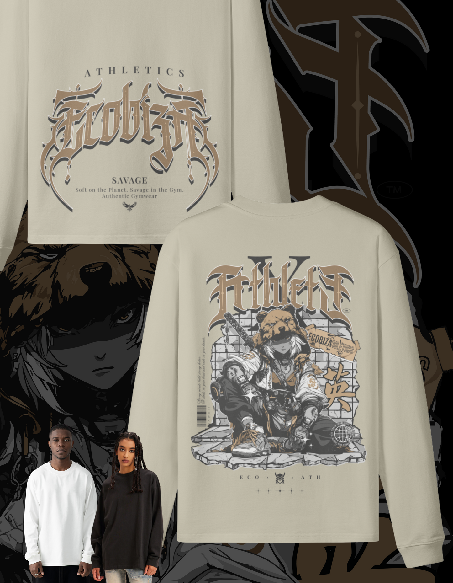 Ecobiza - Warbear - Unisex Cloudsoft Long Sleeve