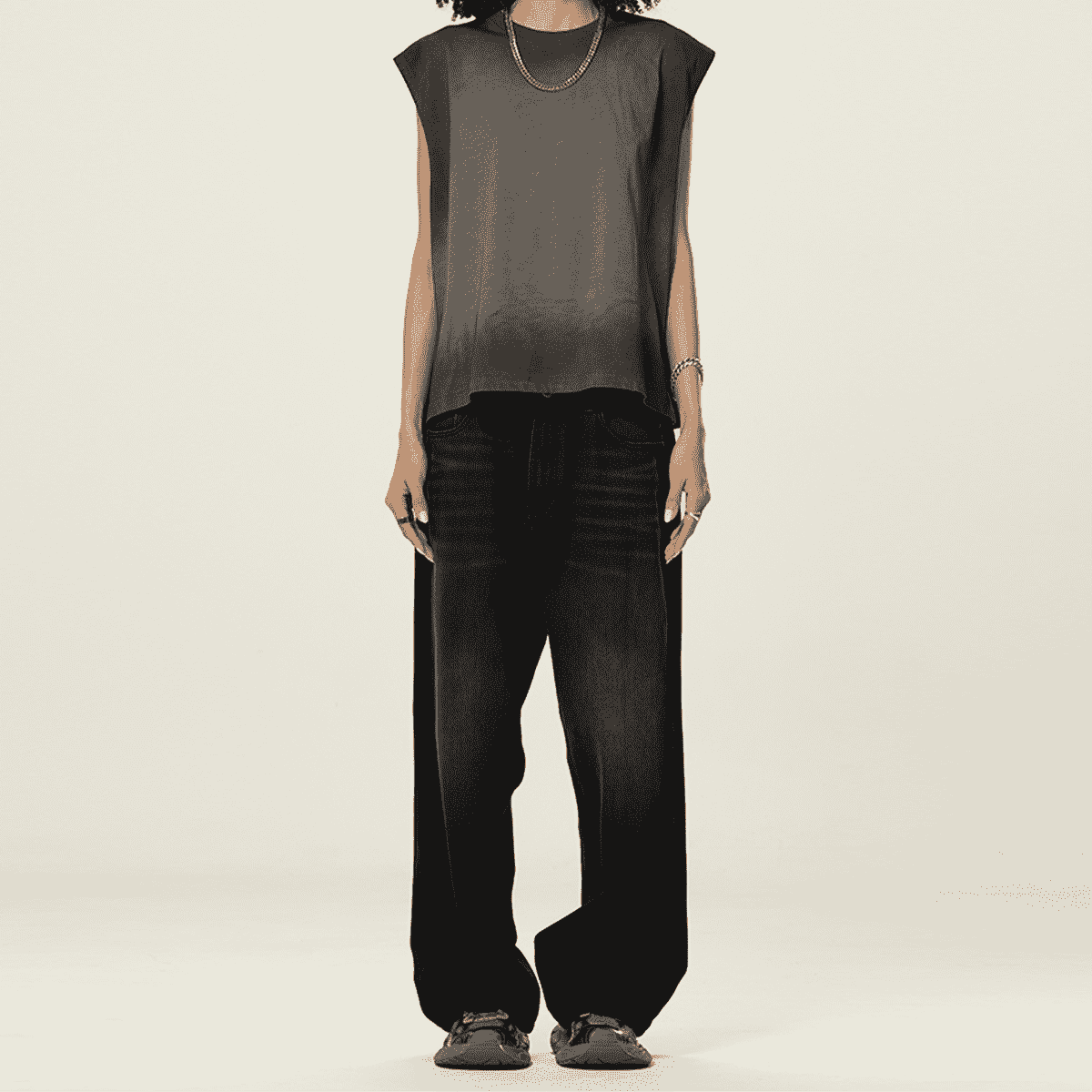 Ecobiza - RVNGTHK - Unisex Cropped Boxy Obsidian Fade Heavyweight Tank