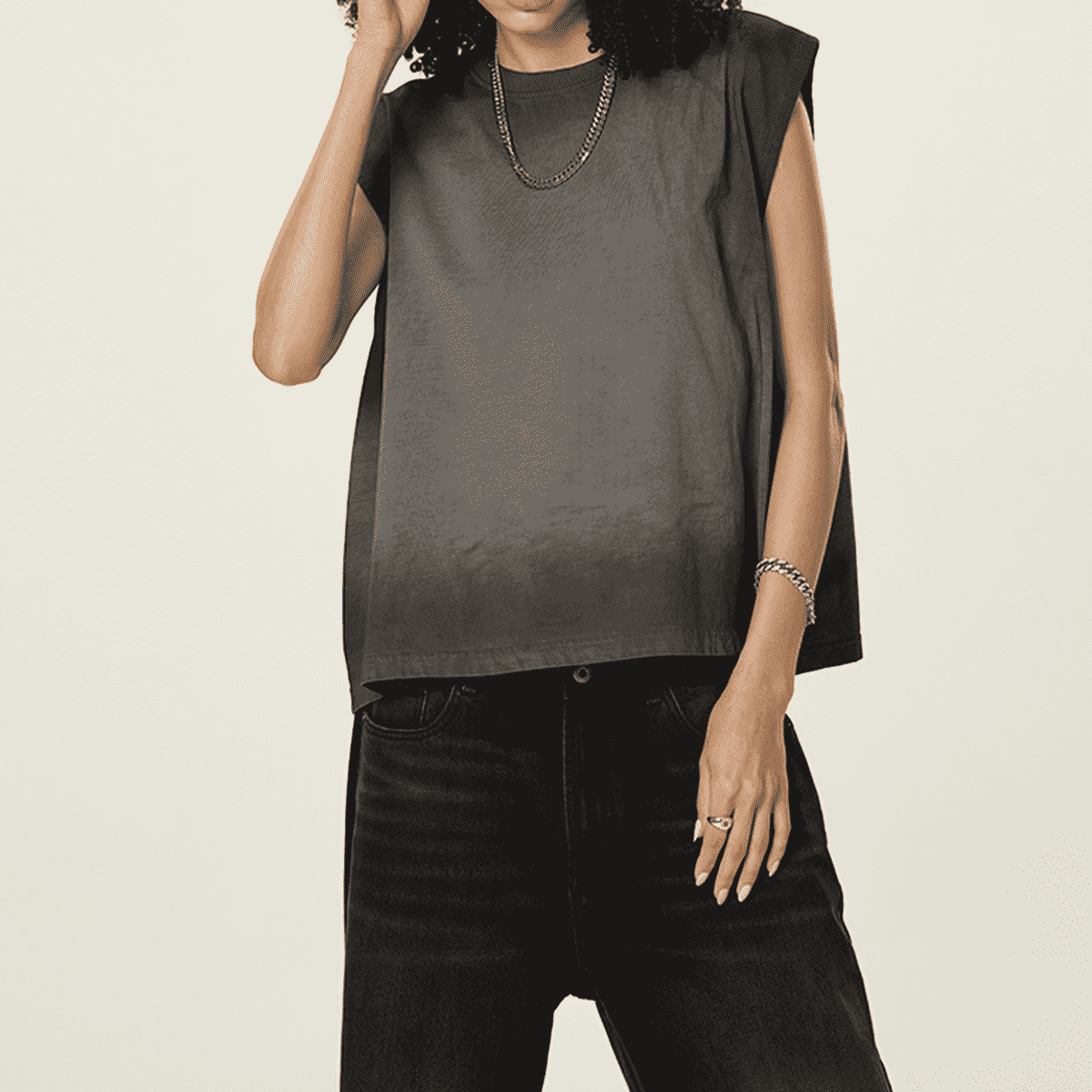 Ecobiza - RVNGTHK - Unisex Cropped Boxy Obsidian Fade Heavyweight Tank