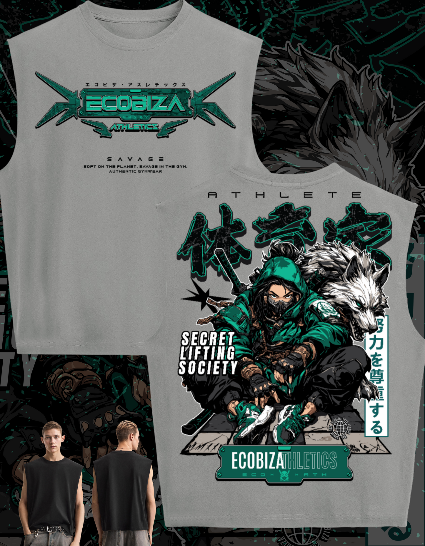 Ecobiza - Ghostwolf - Cropped Boxy Heavyweight Tank