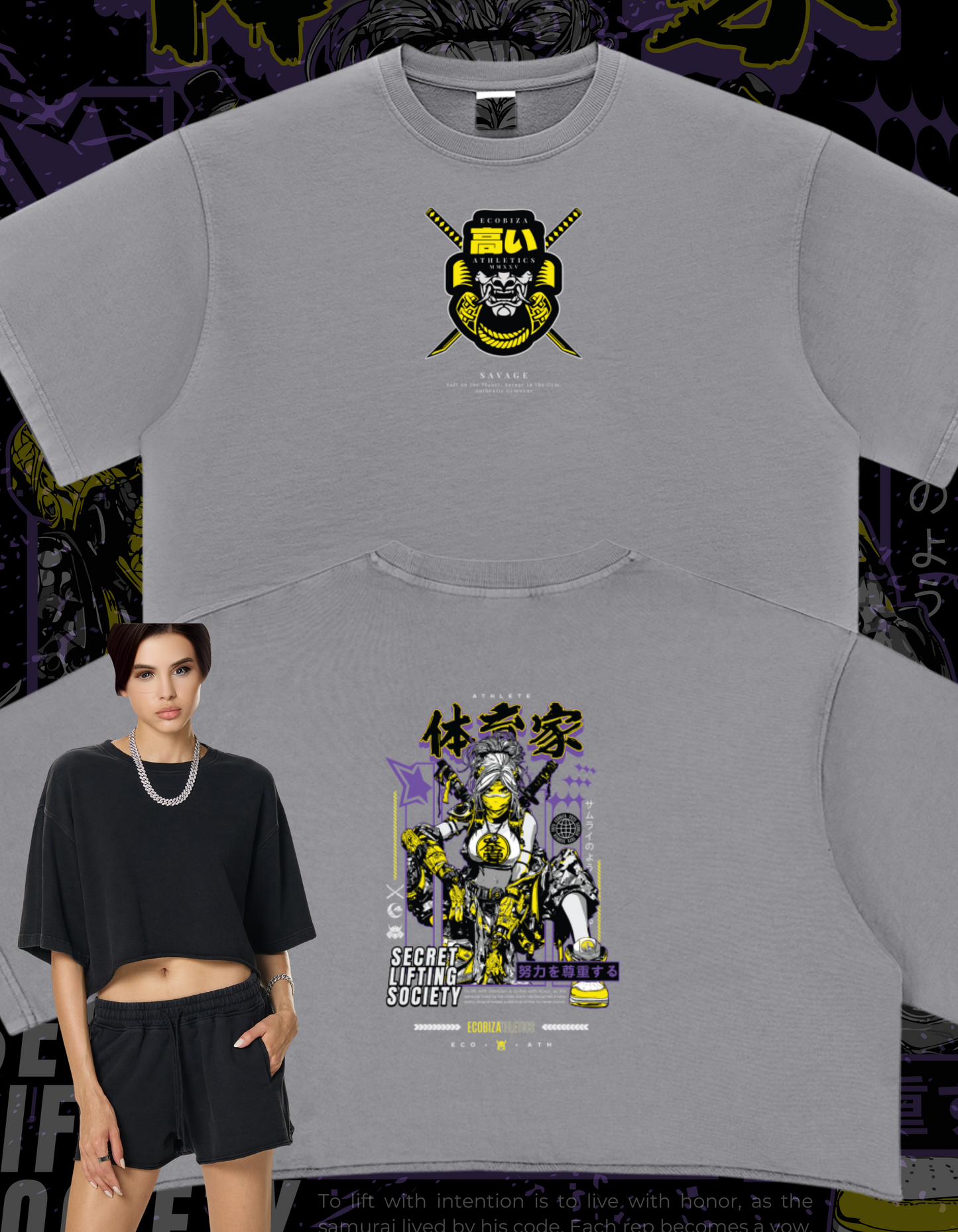 Ecobiza - Tech Samurai - Snow Washed Raw Edge Crop Top
