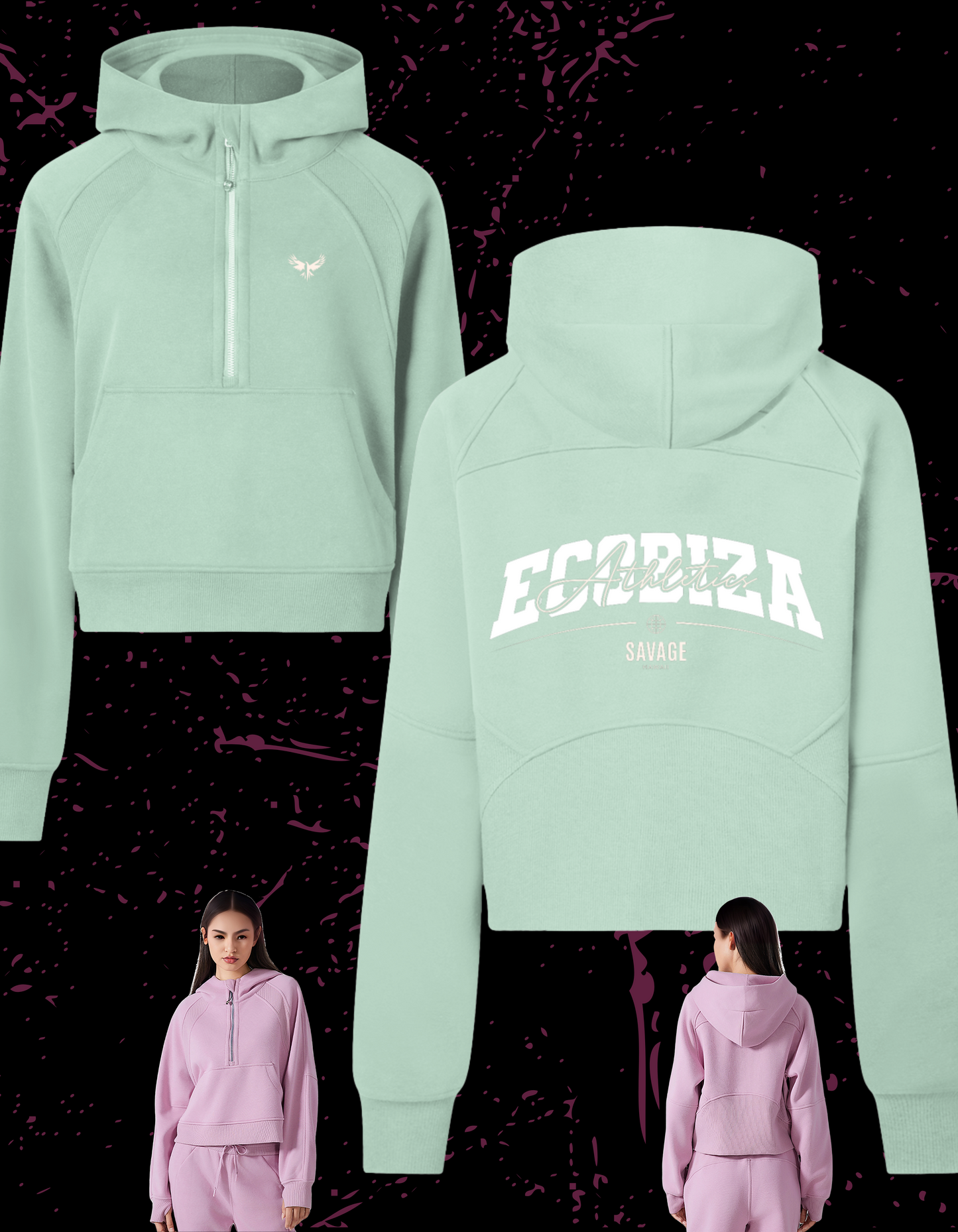 Ecobiza - Cloudflex Hoodie - Cropped Half-Zip Hoodie