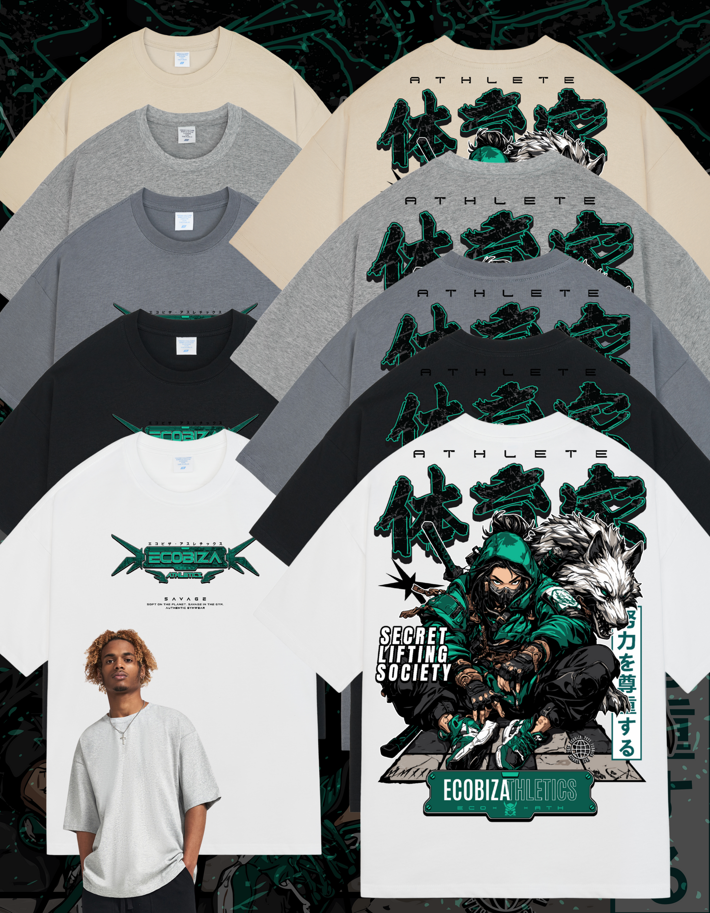 Ecobiza - Ghostwolf - Unisex Oversized Drop Shoulder Tee