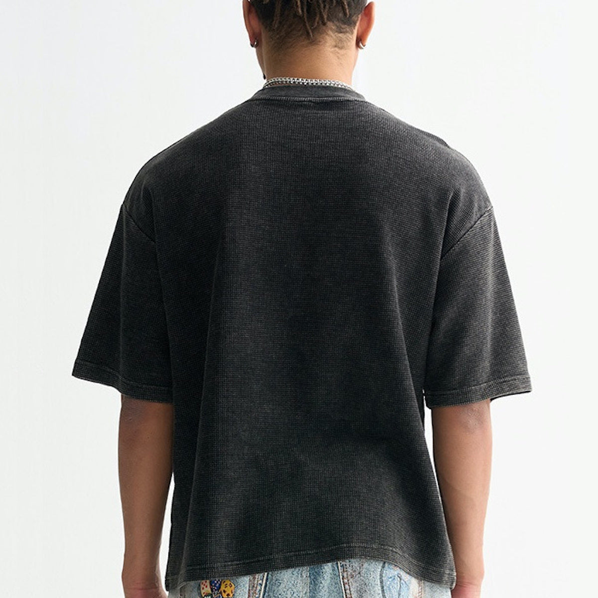 Ecobiza - Dragonbane - Snow Washed Cropped Waffle Tee